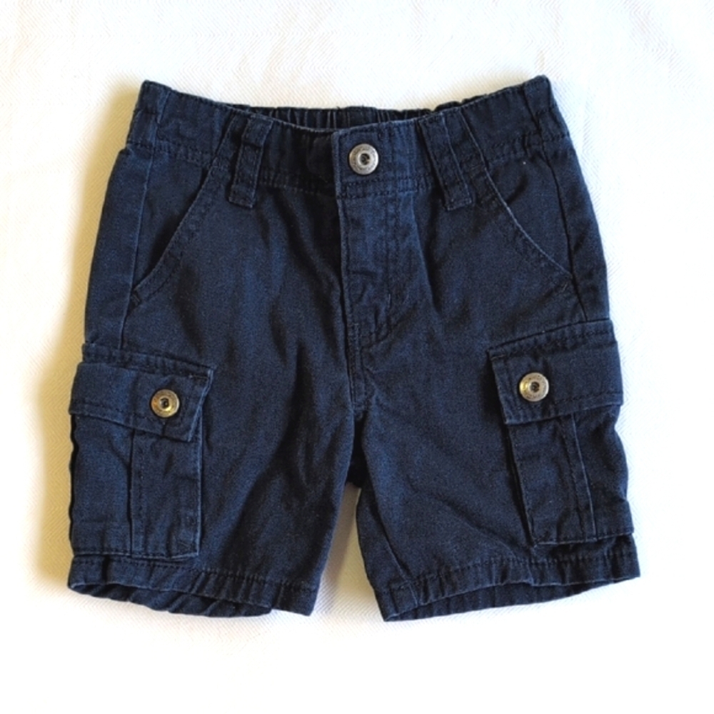calvin klein jeans navy blue cotton twill cargo shorts 18 months baby boy